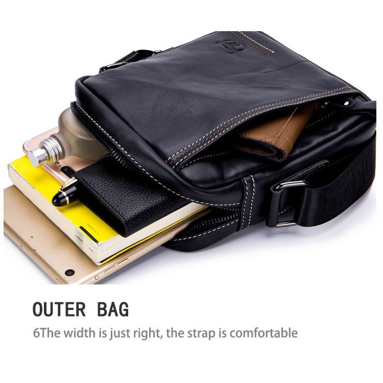 BULL CAPTAIN 228 Men Leather Shoulder Bag First-Layer Cowhide Casual Mini Diagonal Bag(Brown)