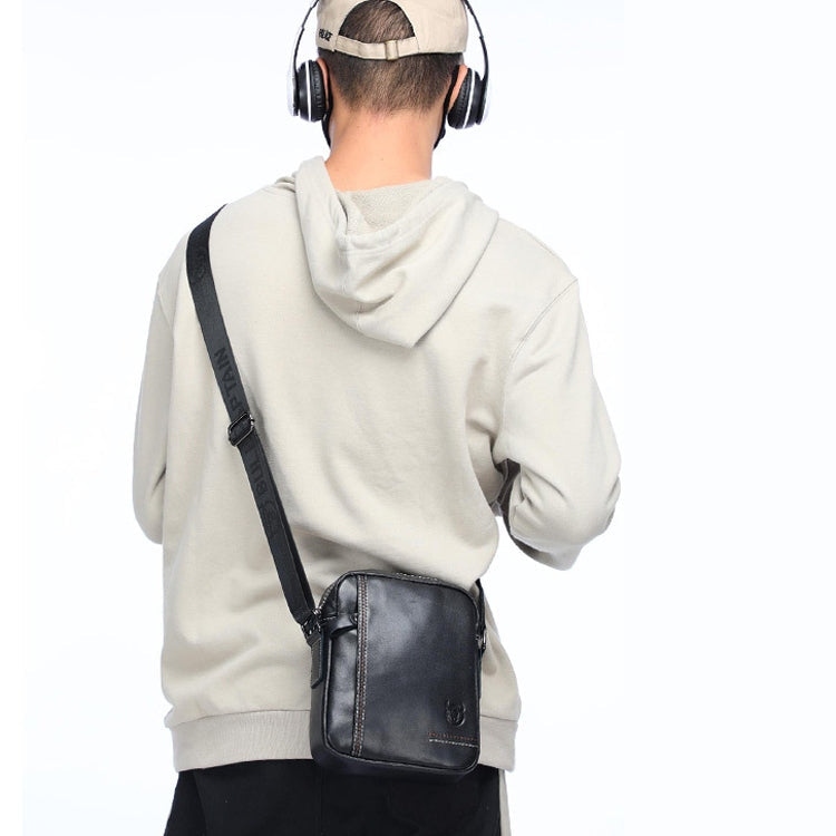 BULL CAPTAIN 228 Men Leather Shoulder Bag First-Layer Cowhide Casual Mini Diagonal Bag(Brown)
