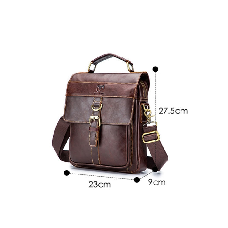 BULL CAPTAIN 302 First-Layer Cowhide Men Casual Shoulder Bag Leather Retro Briefcase(Yellow Brown)
