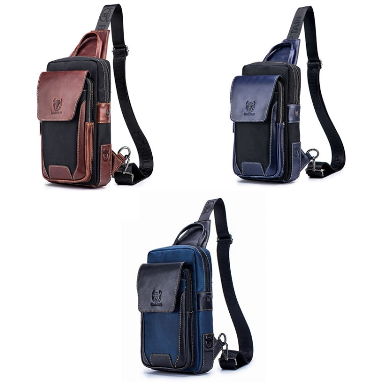 BULL CAPTAIN 9999 Leather Men Chest Bag First-Layer Cowhide Casual Shoulder Bag, Colour: Brown