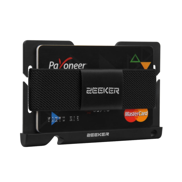 ZEEKER JK03  Aluminum Alloy Card Holder Multi-Function Elastic Band Women And Men Wallet Metal Business Card Holder(Green)