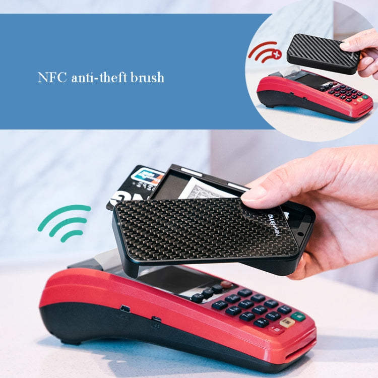 New-Bring Metal Card Holder RFID Anti-Theft Magnetic Automatic Shift Business Card Sase Waterproof Wallet, Colour: Red