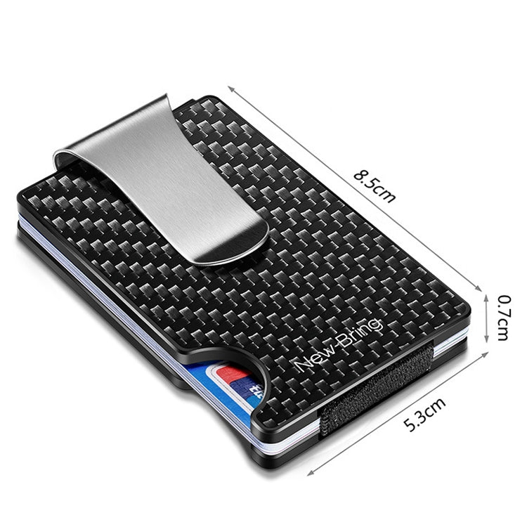 New-Bring Metal Carbon Fiber Wallet Ultra-Thin Card Holder Male RFID Anti-Theft Simple Wallet Bank Credit Card Storage Device(Silver)