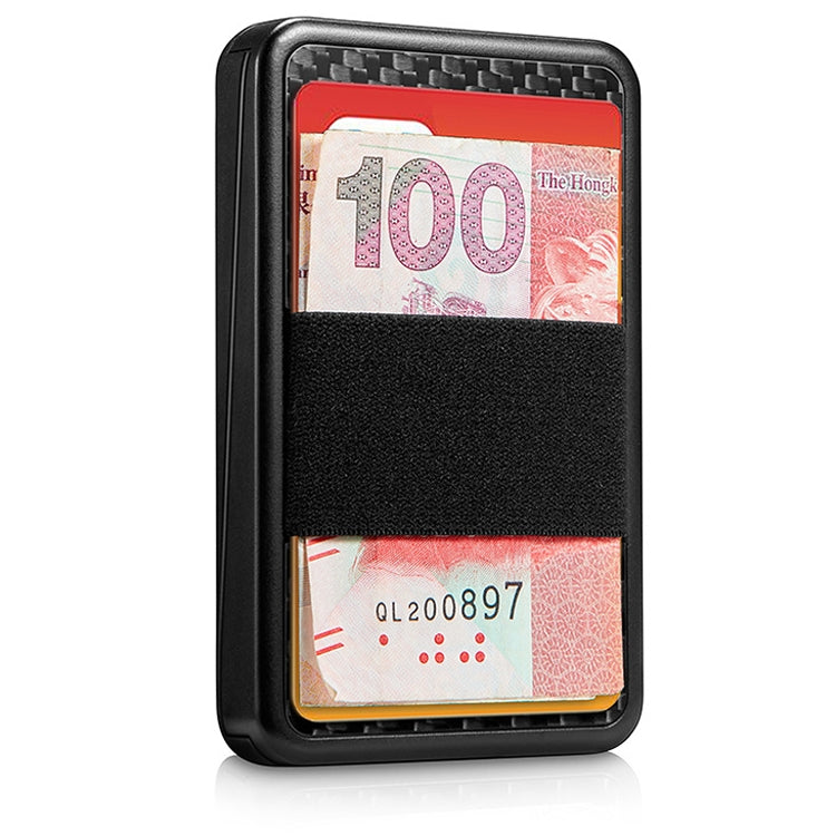 New-Bring  Carbon Fiber Metal Card Holder Male Personality Card Holder Anti-Theft  RFID Ultra-Thin Small Card Box(Black)
