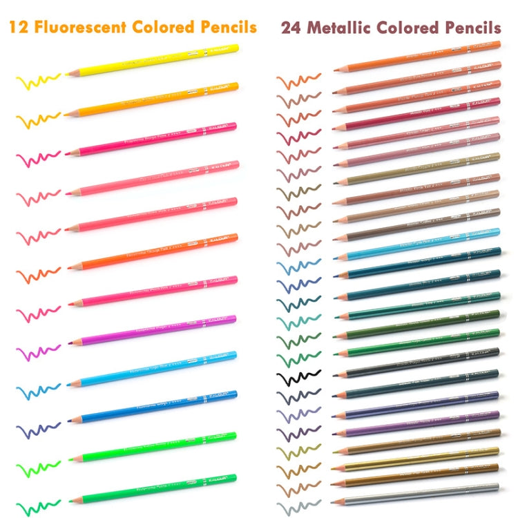 Kalour 240 Colors Color Lead Pencil Set Hand Painted Doodle Color Pencil Painting Pencil(Iron Box Packaging)