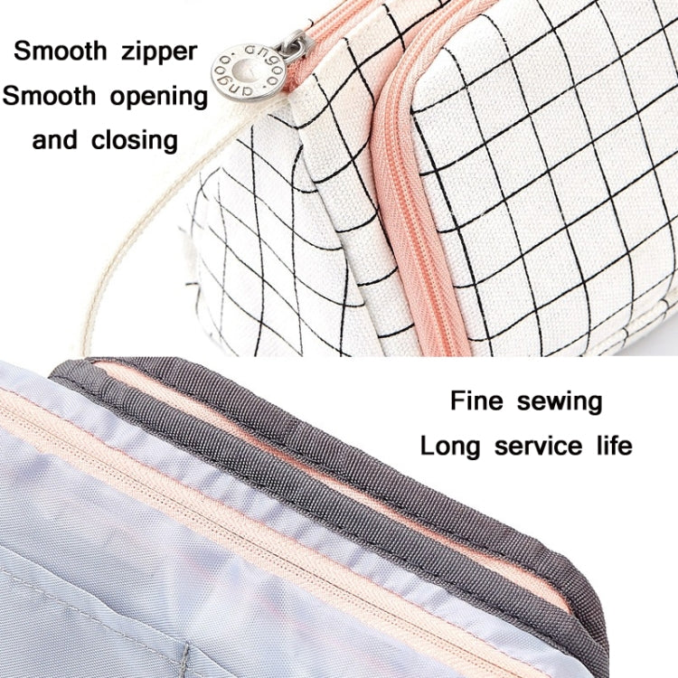 Angoo Large Capacity Pencil Case Cute Canvas Stationery Bag, Black White In The Palm, Daisy