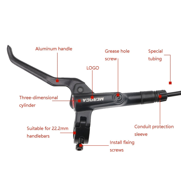 Meroca M800 Bicycle Brake Mountain Bike Universal Bilateral Brake Oil Pressure Disc Brake, Style: 1 Pair Oil Brakes + 1 Pair Disc Brakes