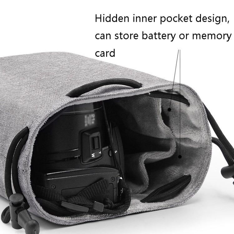 Benna Waterproof SLR Camera Lens Bag  Lens Protective Cover Pouch Bag, Color: Round Small(Gray)