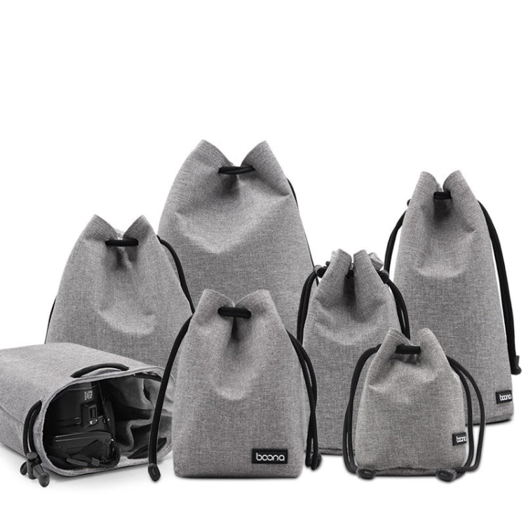 Benna Waterproof SLR Camera Lens Bag  Lens Protective Cover Pouch Bag, Color: Round Large(Gray)