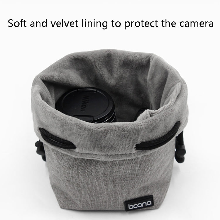Benna Waterproof SLR Camera Lens Bag  Lens Protective Cover Pouch Bag, Color: Square Large(Gray)