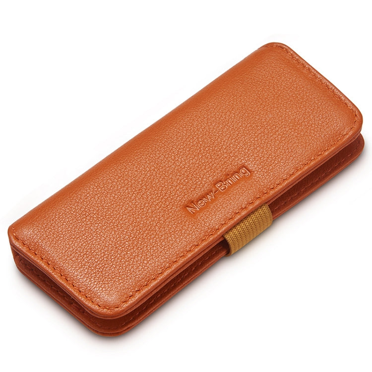 New Bring Pull-Out Key Case Coin Purse Men And Women Leather Simple Key Storage Bag(Orange)