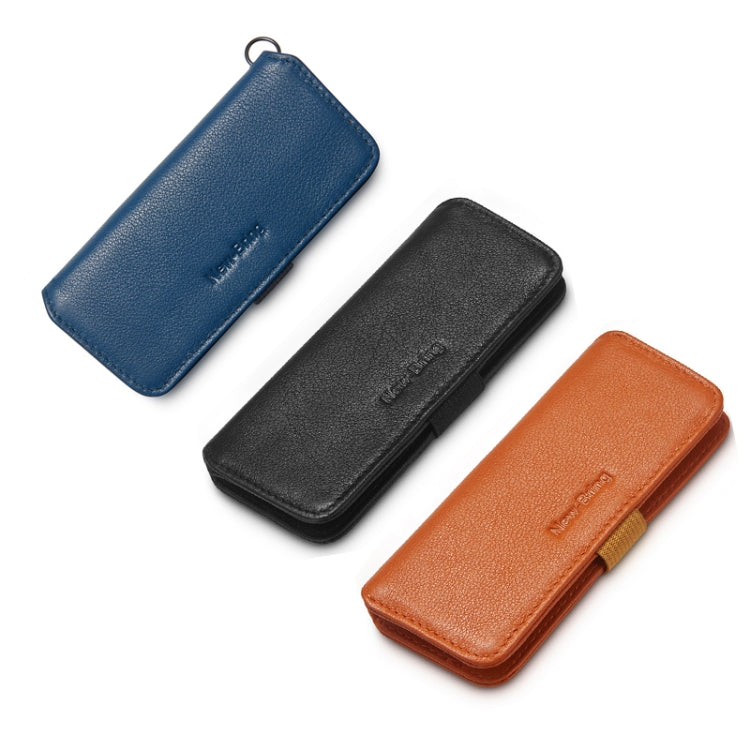 New Bring Pull-Out Key Case Coin Purse Men And Women Leather Simple Key Storage Bag(Dark Blue)