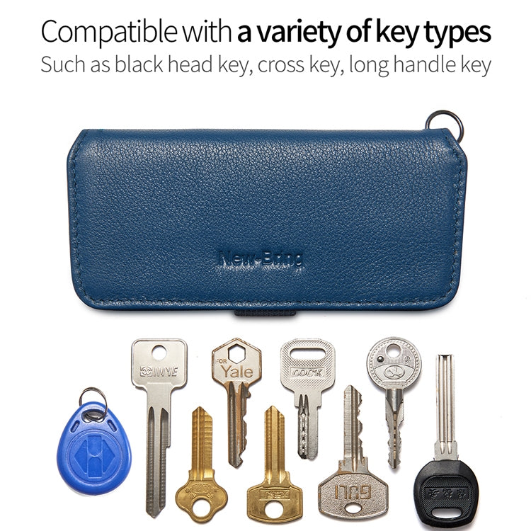 New Bring Pull-Out Key Case Coin Purse Men And Women Leather Simple Key Storage Bag(Black)