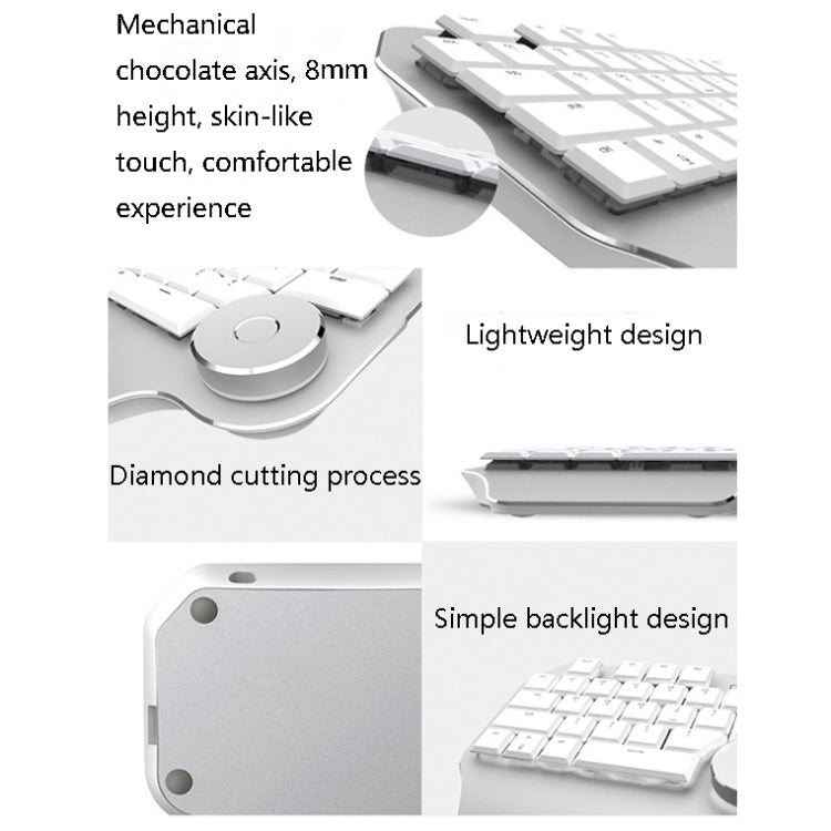 DELUX T11 29 Keys Single-Hand Keyboard Shortcut Key Speech Tool Flat Keyboard, Colour: Silver Black