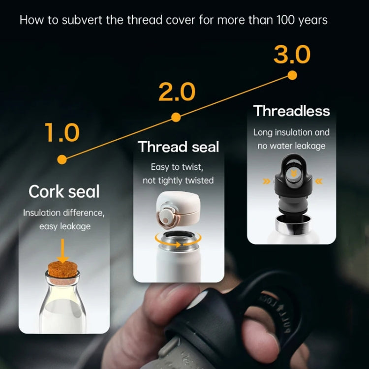 REVOMAX Stainless Steel Vacuum Flask Outdoor Car Vacuum Flask, Capacity： 365ml (Star Black)