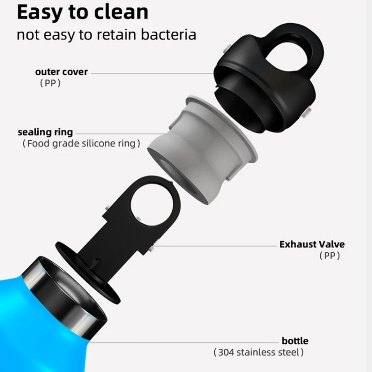 REVOMAX Stainless Steel Vacuum Flask Outdoor Car Vacuum Flask, Capacity： 365ml (Bubble Blue)