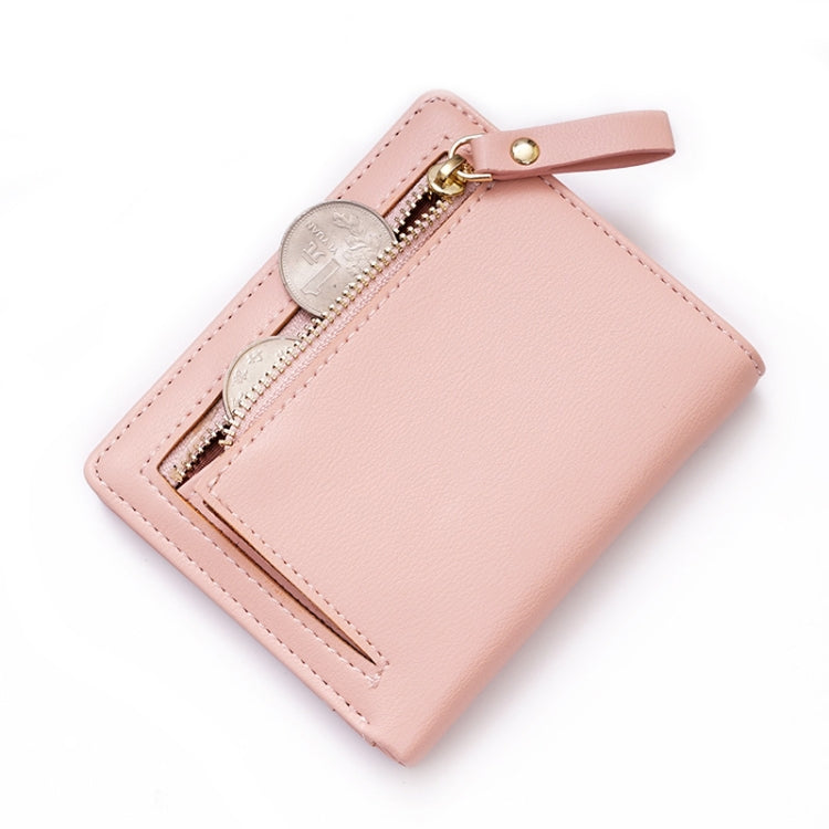 BATSIOE Short Type Ladies Wallet Small Fresh Two-Fold Student Bag Simple Multi-Card Coin Purse(Gray)