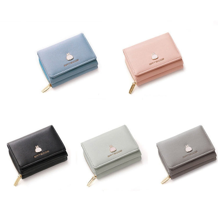 BATSIOE Square Ladies Wallet Tri-Fold Multi-Function Card Holder Zipper Cartoon Coin Purse(Pink)