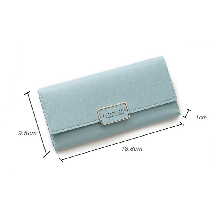 BATSIOE Women Wallet Tri-Fold Long Type Buckle Clutch Multi-Card Pocket PU Wallet(Black)