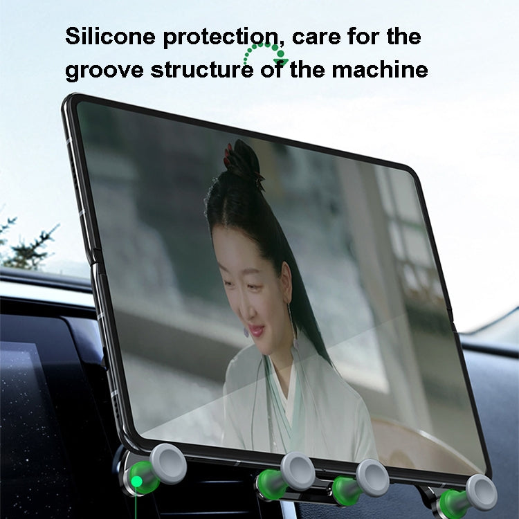 Oatsbasf Car Gravity Metal Bracket Scalable and Stable Mobile Phone Bracket Folding Screen Mobile Phone Exclusive Car Bracket(Paste Black)