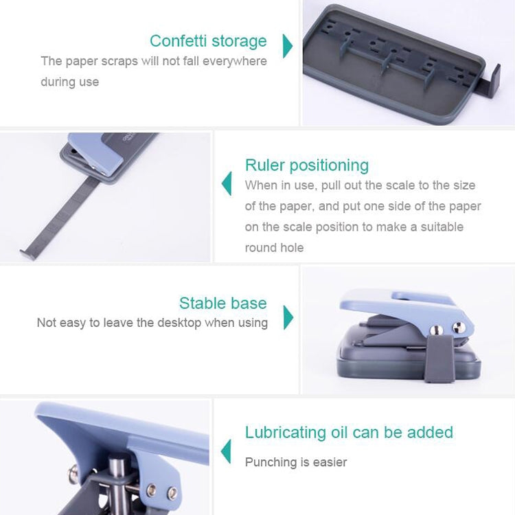 Deli 0101 Office Supplies Punch Two-Hole Puncher, Color Random Delivery