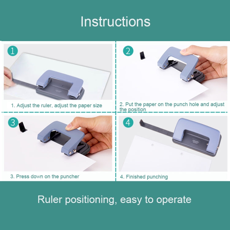 Deli 0101 Office Supplies Punch Two-Hole Puncher, Color Random Delivery
