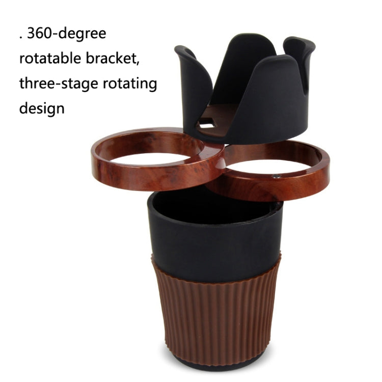 SUITU R151-4  Car Air Outlet Storage Water Cup Holder Mobile Phone Navigation Multi-function Storage Box(Mahogany)