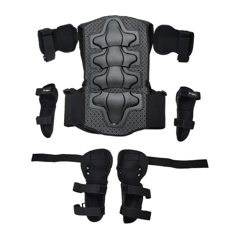 GHOST RACING Motorcycle Protective Gear Children Safety Riding Sport Vest + Knee Pads + Elbow Pads Protective Suit(Blue)