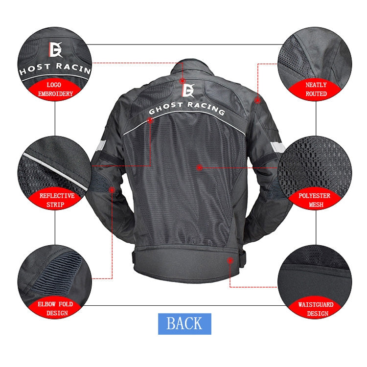 GHOST RACING GR-Y05 Motorcycle Cycling Cloth Men Knight Racing Jacket Keep Warm Anti-Fall Locomotive Off-Road Suit, Size: XL(Black)