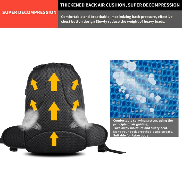 GHOST RACING GR-BB02 Men Motorcycle Riding Backpack Helmet Hard Shell Backpack Locomotive Travel Computer Bag(Black)