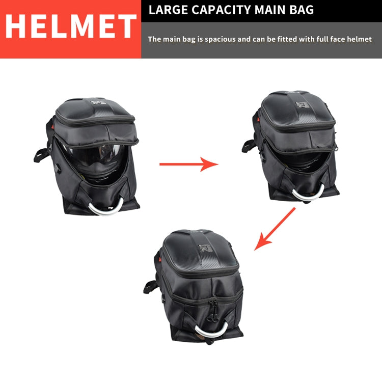 GHOST RACING GR-BB02 Men Motorcycle Riding Backpack Helmet Hard Shell Backpack Locomotive Travel Computer Bag(Black)