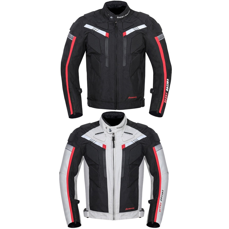 GHOST RACING GR-Y07 Motorcycle Cycling Jacket Four Seasons Locomotive Racing Anti-Fall Cloth, Size: XXL(Black)