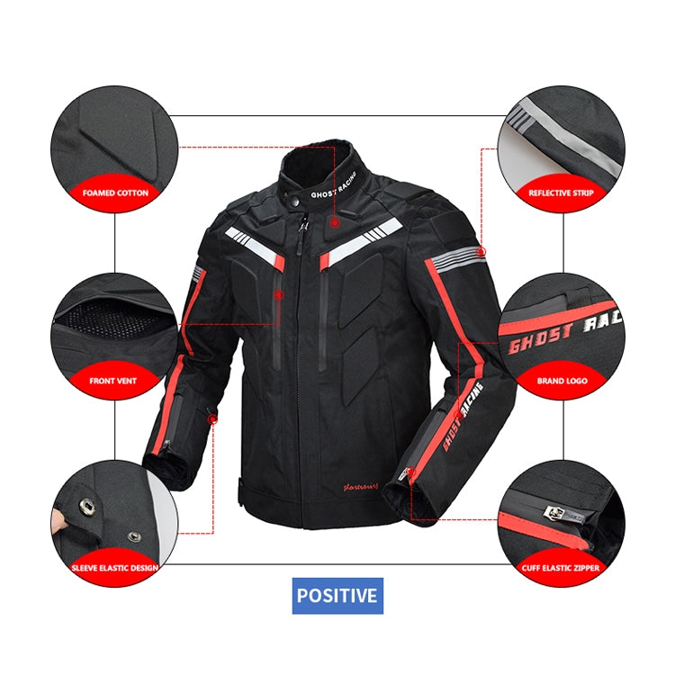 GHOST RACING GR-Y07 Motorcycle Cycling Jacket Four Seasons Locomotive Racing Anti-Fall Cloth, Size: XL(Light Grey)