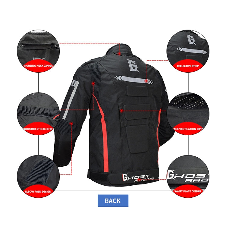 GHOST RACING GR-Y07 Motorcycle Cycling Jacket Four Seasons Locomotive Racing Anti-Fall Cloth, Size: XXXXL(Light Grey)