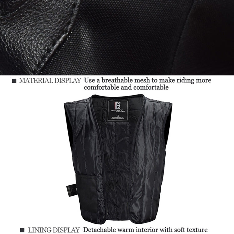 GHOST RACING GR-Y09 Motorcycle Four Seasons Racing Suit Locomotive Riding Anti-Fall Rally Suit, Size: XXXL(Black)