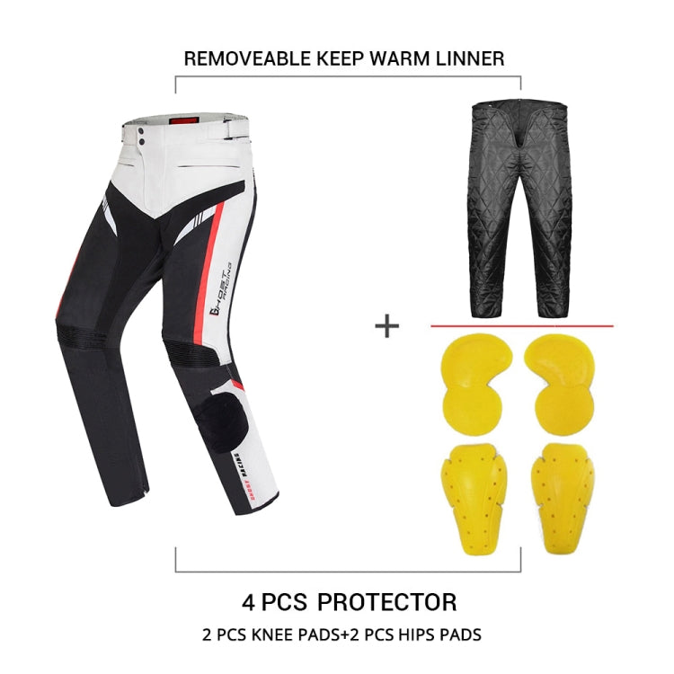 GHOST RACING GR-K06 Motorcycle Riding Trousers Racing Motorcycle Anti-Fall Windproof Keep Warm Pants, Size: XL(Grey)