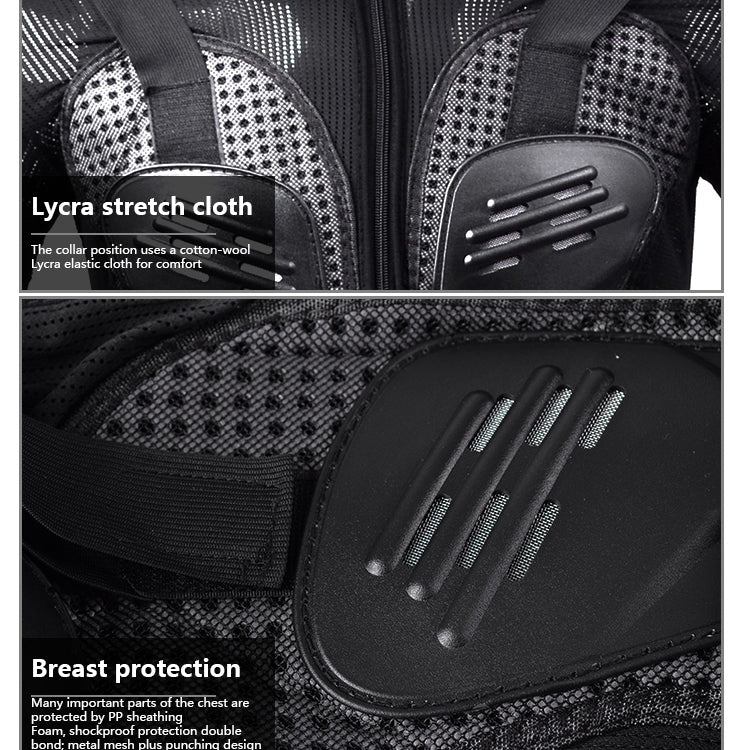 GHOST RACING F060 Motorcycle Armor Suit Riding Protective Gear Chest Protector Elbow Pad Fall Protection Suit, Size: L(Black)