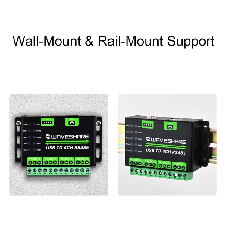 Waveshare 25219 Industrial USB To 4Ch RS485 Converter