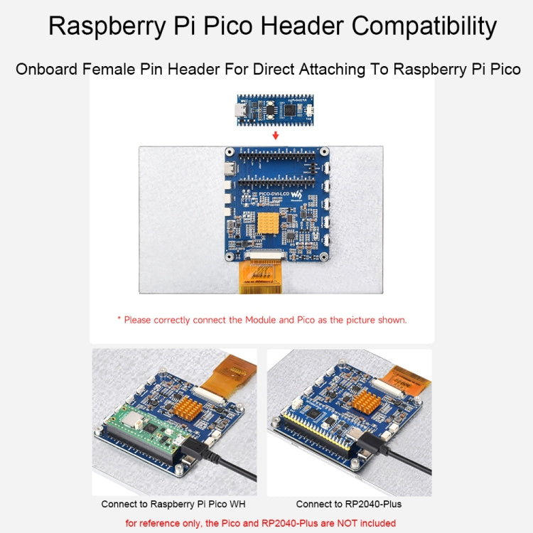 10.1 Inch Waveshare For Raspberry Pi Pico 1024×600 Pixel IPS Panel DVI Display Module