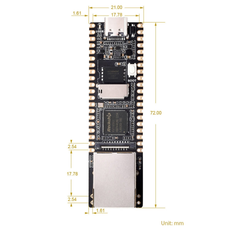 Waveshare LuckFox Pico Plus RV1103 Linux Micro Development Board, With Ethernet Port with Header