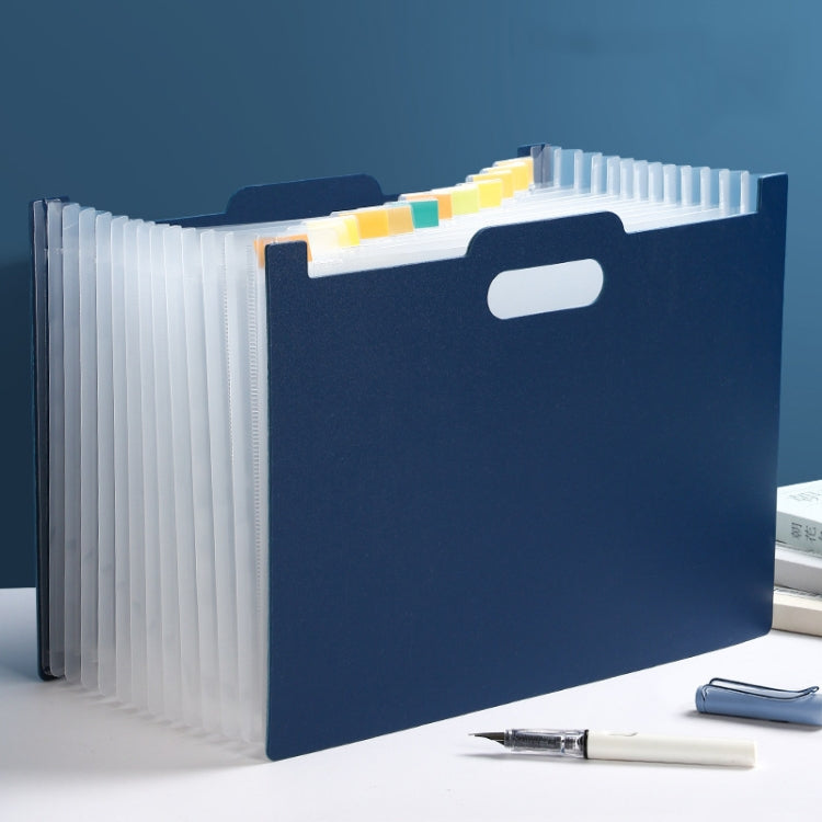 Deli  A4 Vertical Organ Bag Can Hold Test Papers And Organize Folders(Dark Blue)