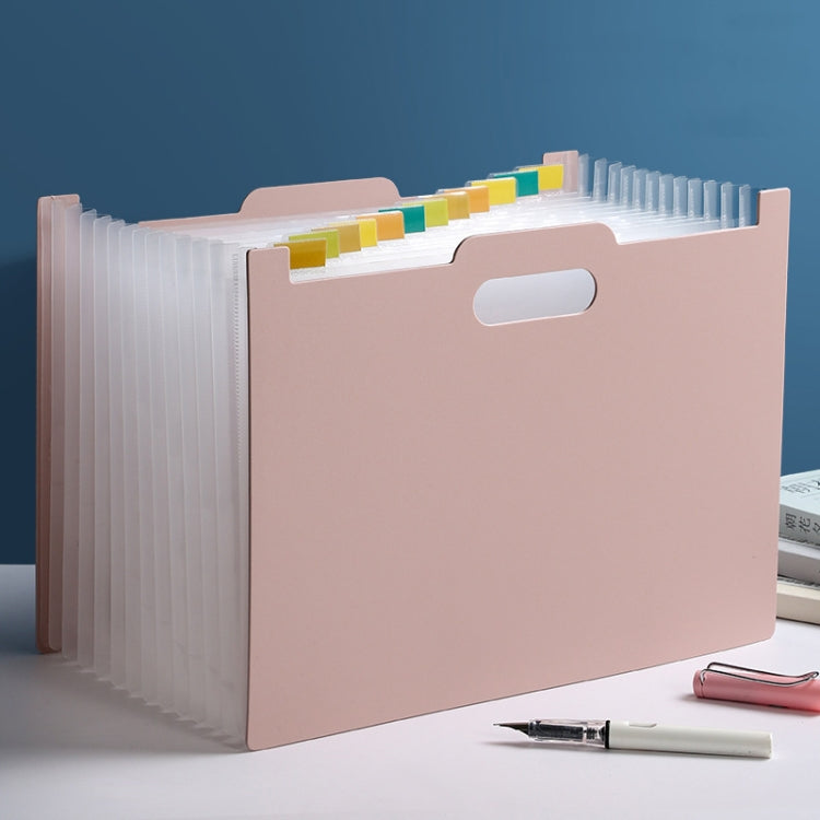 Deli  A4 Vertical Organ Bag Can Hold Test Papers And Organize Folders(Light Pink)