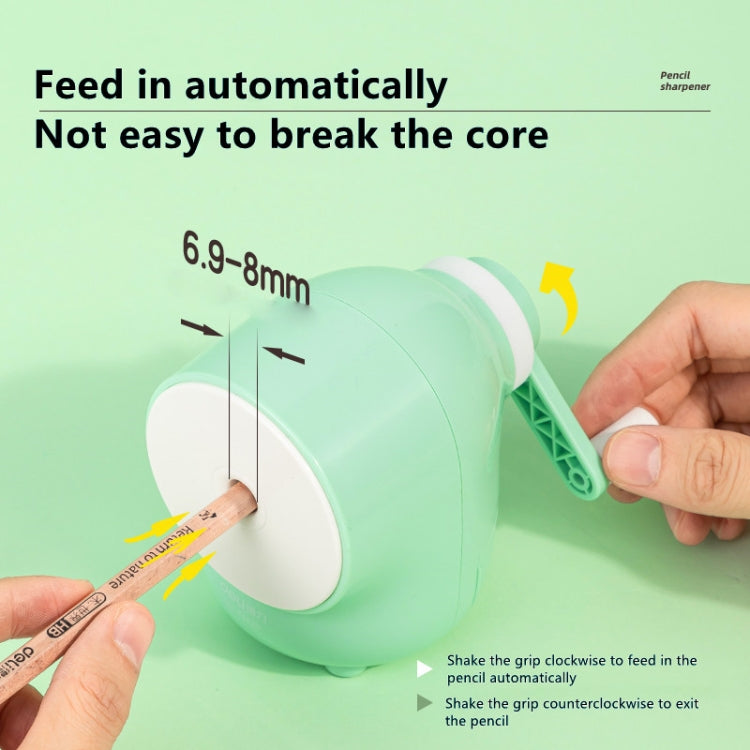 Deli 71169 Student Automatic Pen Pencil Sharpener Manual Pencil Sharpener(Sky Blue)