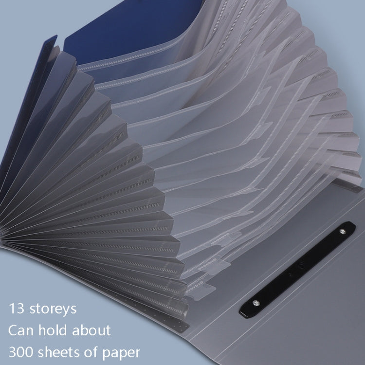 ChuangSheng A4 Hand Ventilation Piano Bag Student Document Storage Plastic Folder(8031 Gray Cover Blue)