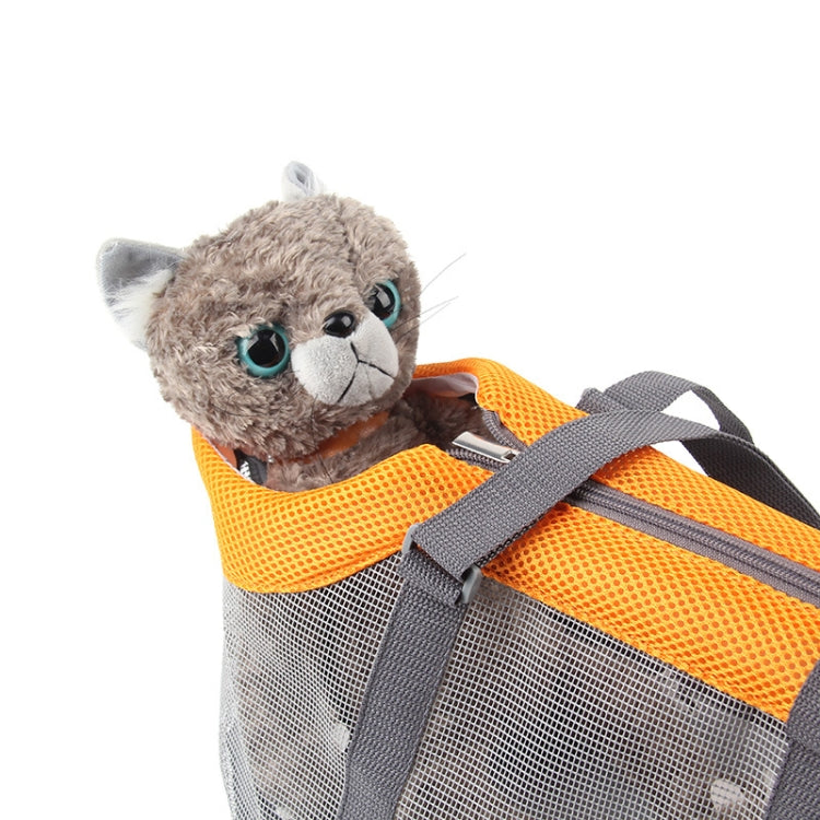 Pttie Baggie Panoramic Breathable Dog Outing Handbag(0901B Grey + Blue)
