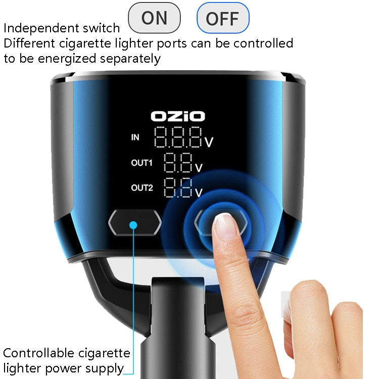 Ozio Car Charger Cigarette Lighter Conversion Plug USB Fast Flashing Charger, Model: CL48Q Black