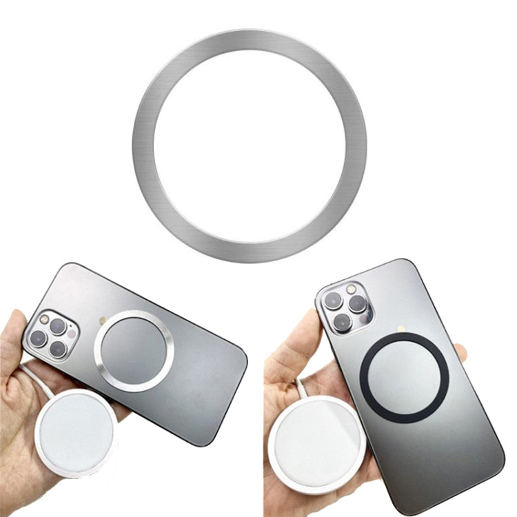 Ring Car Magnetic Suction Wireless Charger Lead Magnetic Ring Back Sticker, Color: Silver, Silver