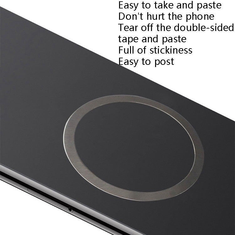 Ring Car Magnetic Suction Wireless Charger Lead Magnetic Ring Back Sticker, Color: Silver, Silver