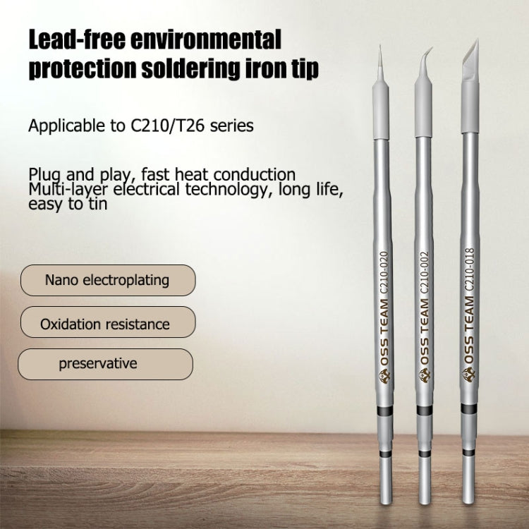 OSS Team C210 Series Soldering Iron Tip Welding Head For JBC T210 / C CD-2SD / 2SHE( Knife Head)