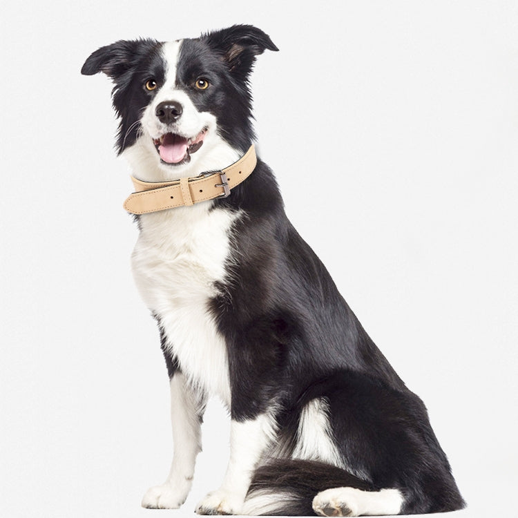 JINMAOHOU Dogs Double-Layer Leather Collar, Specification: XS 34x1.7cm(Orange)